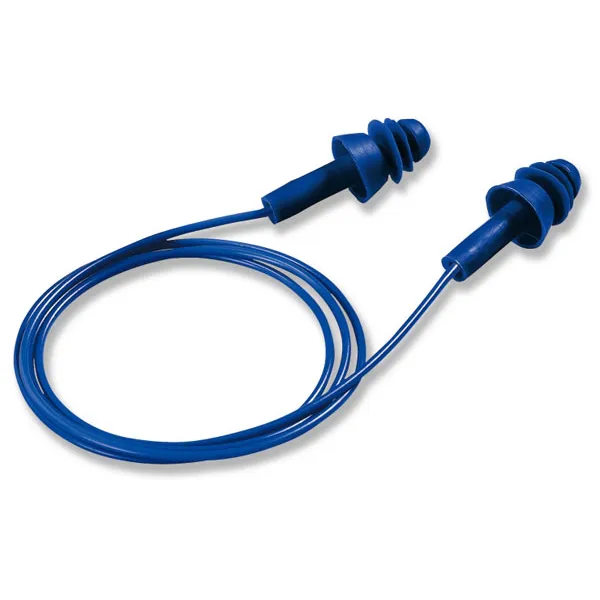 Uvex Whisper+ Detectable Corded Ear Plugs (Pack of 50) — Blue